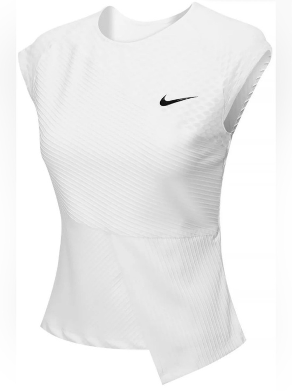 Nike Court Dri-FIT ADV Slam White Tennis Top Mesh Performance EUC M #2641